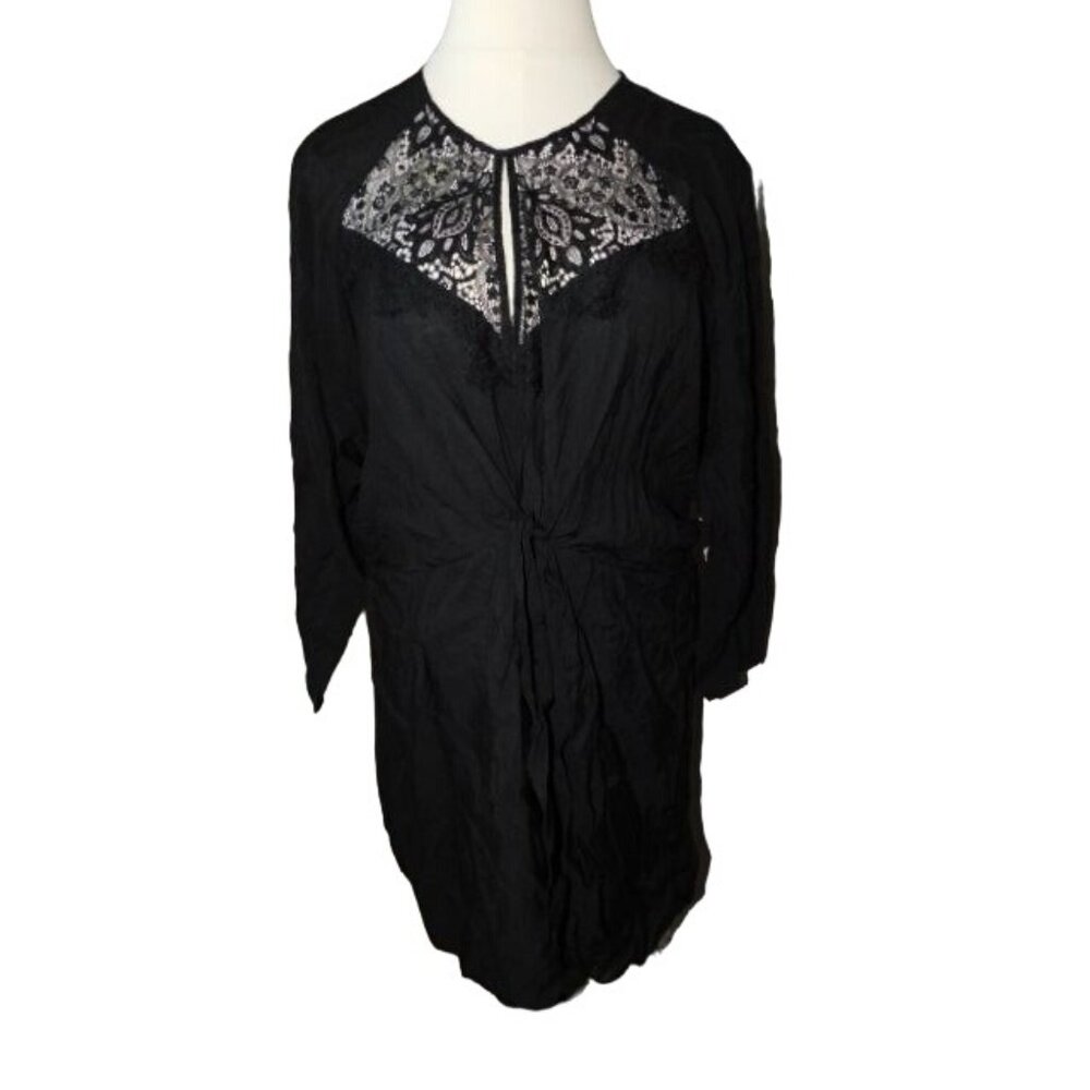 City Chic Size XXL / 24 Plus Size Black Lace Trimmed Charm Dress NWT